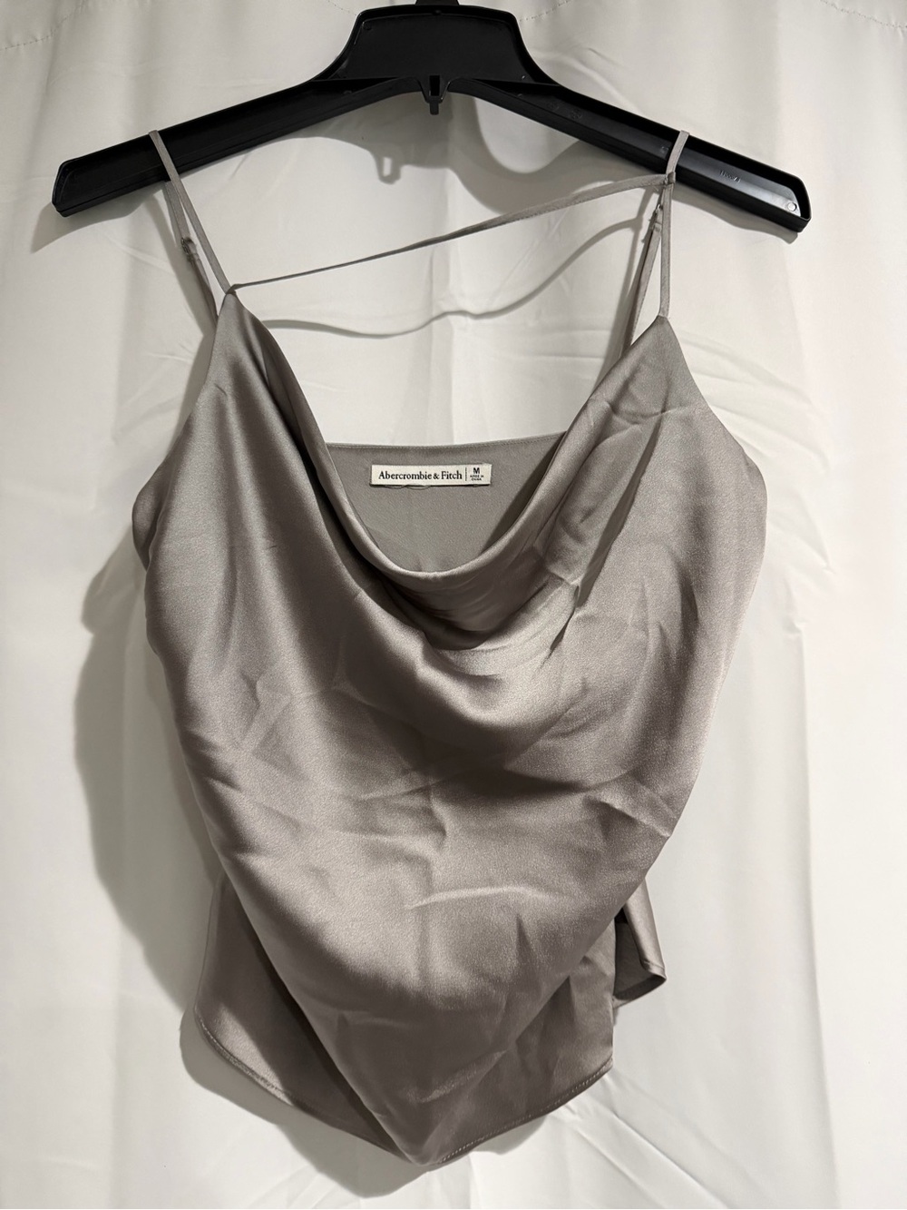 Abercrombie & Fitch Silver-Gray Satin Cowl Neck Camisole